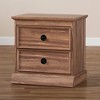 Ryker Oak Finished 2 Drawer Wood Nightstand Brown - Baxton Studio - 3 of 4
