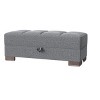 HomeRoots 50" Gray and Brown Chenille Storage Ottoman - 4 of 4