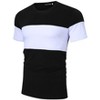YESFASHION Men's Color Block T Shirts Round Neck Short Sleeve Summer Tee Tops - 2 of 4