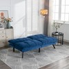 Dovelina Leatehr Feeling Convertible Folding Modern Sofa Bed-Green - 2 of 4