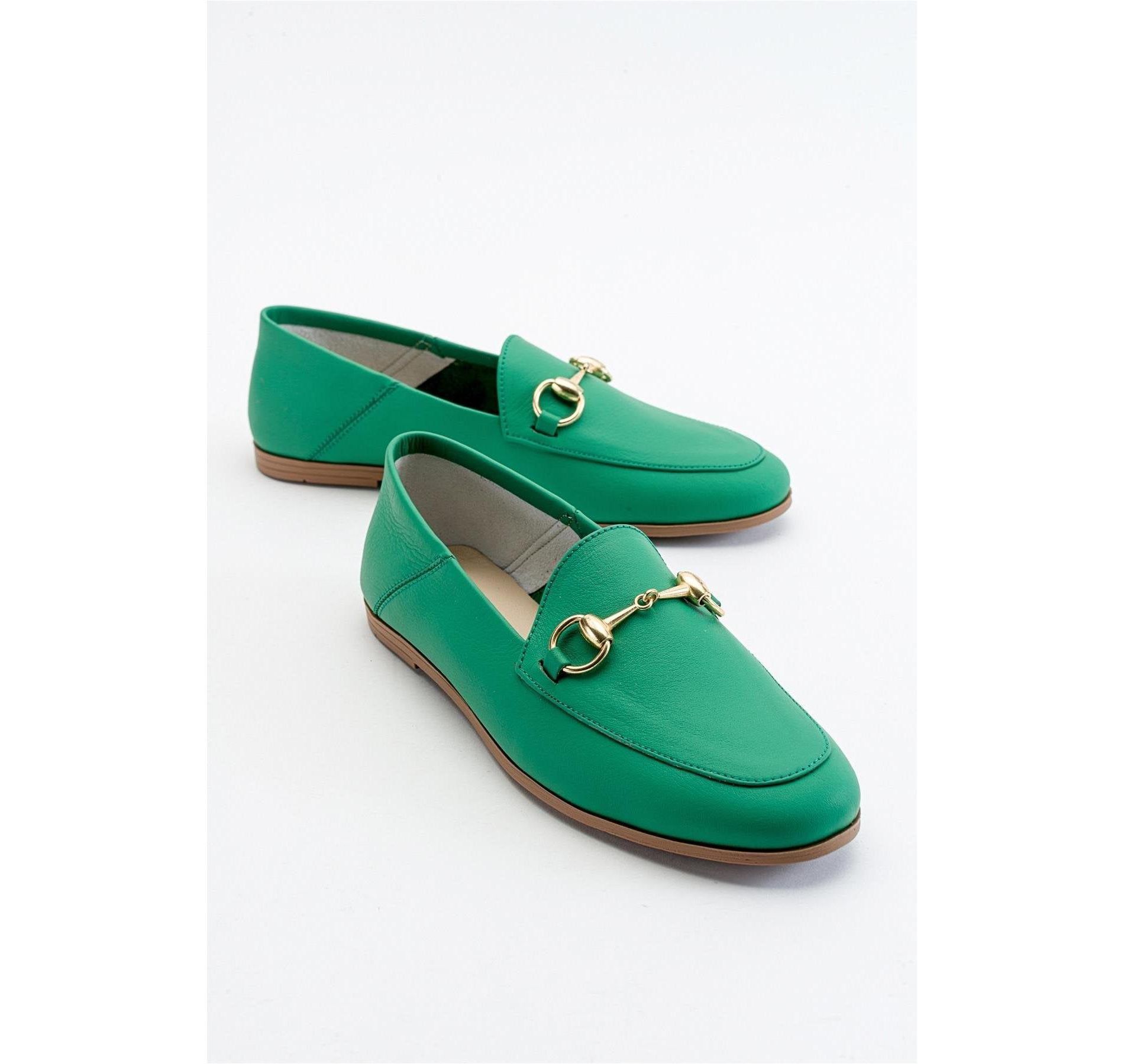 Penny - Green Leather Horsebit Loafers | | Forever & Always Shoes