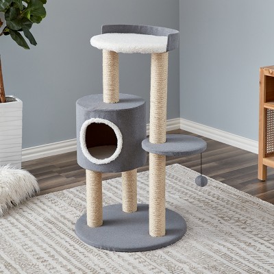 Two by Two Ashville - Gray Scratching Post Cat Furniture - 39.4 in. Tall