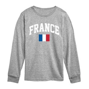 Boys' - Instant Message - France Flag Long Sleeve Graphic T-Shirt - 1 of 4
