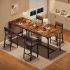 Dining Table Set for 2 W/Footrest & Backrest, Counter Height Table with 2 Upholstered Bar Chairs, Kitchen Table Set with Corner Protector - 2 of 4