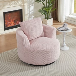 Okak Modern 360' Swivel Accent Chair Barrel Chairs with Comfort Seating,Small Arm Chair Sofa for Living Room,Office,Apartment - 1 of 4