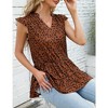 WhizMax Women's Summer Casual V-neck Peplum Sleeveless Tiered Ruffled Hem Solid Color Babydoll Tank Tops - 3 of 4
