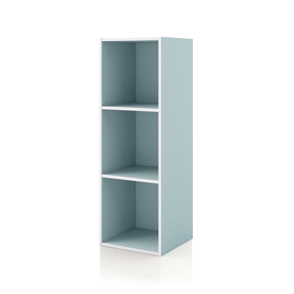 Photos - Garden & Outdoor Decoration 24/7 Shop At Home 35.3" Silkpath Modern 3 Cube Stackable and Modular Bookcase Light Blue