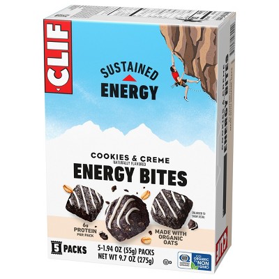 CLIF Bar Plant Based Energy Bites Cookies & Creme Made with Organic Oats - 6g Protein - 9.7oz/5ct