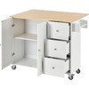 Ridstar 36.81 in. H White Kitchen and Dining Cabinets with Storage Cabinet, Spice Rack, Towel Rack & Drawer - 2 of 4