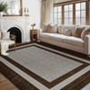 Coolmee Washable Abstract Area Rugs for Living Room Non-Slip Low-Pile Soft Rug Minimalist Bordered Floor Carpet for Bedroom Dining Room - 4 of 4