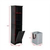 64" Tall Bathroom Storage Cabinet, Freestanding Floor Cabinet with Adjustable Shelves, Narrow Storage Cabinet for Living Room Bathroom Kitchen - 3 of 4