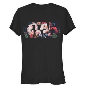 Juniors Womens Star Wars Flower Logo T-Shirt - 1 of 3