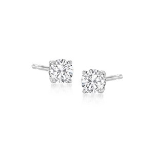 Ross-Simons 0.20 ct. t.w. Diamond Stud Earrings in 14kt White Gold - 1 of 4