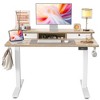 Itopfox Electric Standing Desk with Two Drawers, Adjustable Height Sit Stand Table with Storage Shelf and Splice Board, Maple - 2 of 4