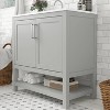 Taylor & Logan 36" Vivien Bathroom Vanity Gray: Carrara Marble, Ceramic Sink, Soft Close Doors - 4 of 4
