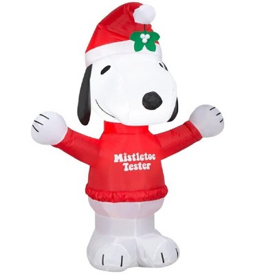 Gemmy Peanuts 3.5-FT Snoopy "Mistletoe Tester" Scene Holiday Inflatable