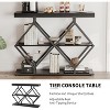 Garvee 3-Tier Narrow Farmhouse Console Table, Entryway Table with Open Storage Shelves, Geometric Diamond Metal Legs, Console Sofa Table - 3 of 4