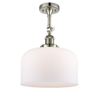 Bell - 1 Light Semi-Flush Mount In Industrial Style-16 Inches Tall and 12 Inches Wide