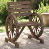 vidaXL Garden Chair Natural wood Solid Fir Wood 22.8 x 22.8 x 30.9 in - Dark Brown Chair Set of 2 - 2 of 4