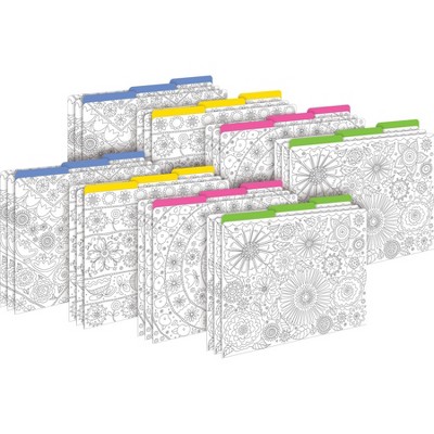 Barker Creek 24pk Color Me! In My Garden Letter Size File Folders Design Set