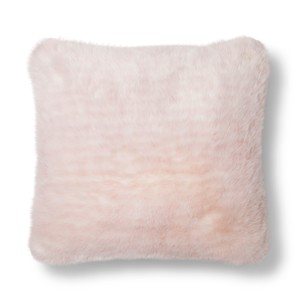 Pink Square Faux Fur Throw Pillow - Simply Shabby Chic
