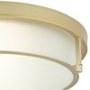 Possini Euro Design Encina 13" Modern Flush-Mount Ceiling Light Fixture Kitchen Foyer Hallway Drum Round Gold Finish Frosted Glass Bedroom Bathroom - 3 of 4