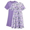 Collections Etc Lilac Printed 2-pc Pack Gowns - 2 of 4
