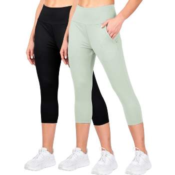 INERZIA 2 Pack Womens Plus Size Cropped Joggers with Pockets Capri Length Plus Size Sweatpants For Women