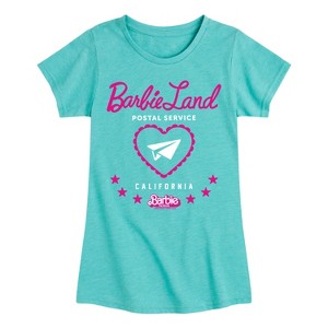 Girls' - Barbie - Barbie Land Postal Service California Fitted Short Sleeve Graphic T-Shirt - 1 of 4