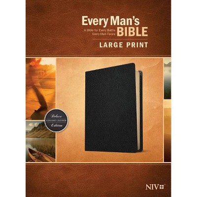 Every Man's Bible Niv, Large Print (Genuine Leather, Black) - (Leather Bound)