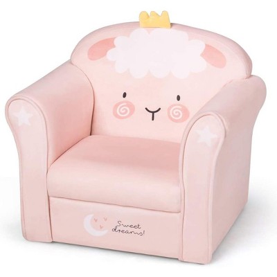 Tangkula Kids Sofa Children Armrest Chair with Pattern Toddler Furniture w/Sturdy Wood Construction Armrest Couch