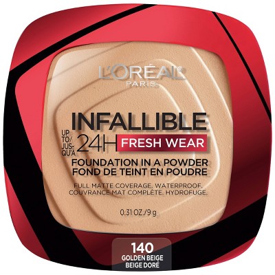 L'Oreal Paris Infallible Up to 24H Fresh Wear Foundation in a Powder - 140 Golden Beige - 0.31oz