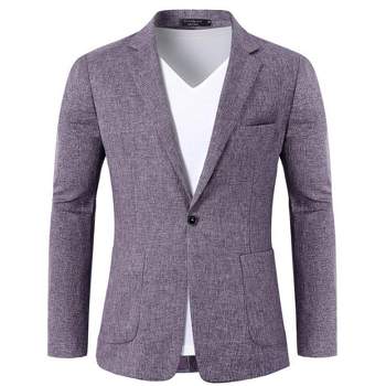 Men's Sport Coats & Blazers Linen Suit Jacket Casual Blazer for Men One Button