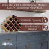 HOMLUX Modern 8/12/13 Bottle Bamboo Wine Rack: Countertop Holder, Freestanding, Lattice Design - 2 of 4