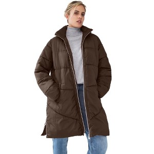 ellos Long Puffer Coat - 1 of 4