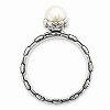 Black Bow Jewelry FW Cultured Pearl Sterling Silver Stackable Antiqued Ring (6.0-6.5mm) - 2 of 4