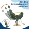 Reclining Salon Chair with Hydraulic Pump, 360° Swivel and Height Adjustable, Spa Beauty Equipment Hairdresser Armchair - 3 of 4