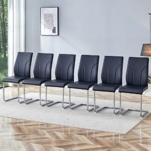 Modern Dining Chairs Set, with PU Material High Backrest Seats and Sturdy Leg Chairs, for Restaurants, Kitchens, Living Rooms - 1 of 4