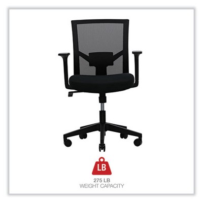 Black Mesh and Fabric Adjustable Task Chair with Fixed Arms