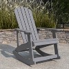 Merrick Lane All-Weather Polyresin Adirondack Rocking Chair with Vertical Slats - 2 of 4