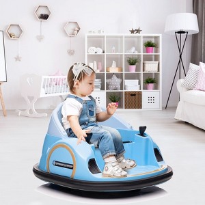 12V Kids Ride On Bumper Car Electric Bumping Car Battery Powered Ride On Toy with Remote Control, Battery Display, 360°Spin, LED Lights, Music - 1 of 4