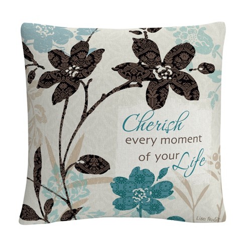 Lisa Audit 'botanical Touch Quote I' 16 X 16 Decorative Throw Pillow ...