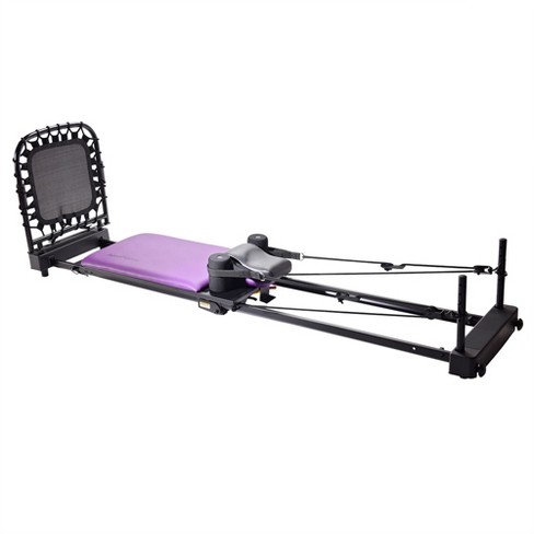  Stamina Whole Body Resistance Padded Foldable Pilates Reformer  Workout System with 4 Intensity Bands for At Home Workouts, Black : Sports  & Outdoors