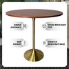 LeisureMod 48" Round Bar Height Dining Table with MDF Top Pub Table and Black Stainless Steel Pedestal Base Verve Collection - 4 of 4
