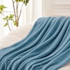 Aoibox Extra Large Fleece Throw Blanket, Super Soft & Warm Waffle Textured Cozy Fuzzy Lightweight for Couch Sofa Bed in Slate Blue - 4 of 4