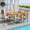 Costway 7 PCS Patio Acacia Wood Dining Set with Soft Seat Cushions Umbrella Hole Outdoor - 4 of 4