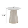 POVISON 14.96" Modern Light Luxury Side Table, Glossy Sintered Stone Tabletop, Metal Base, White - 4 of 4