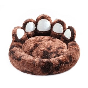 Racxily Upgraded Paw Shape Soothing Round Pet Bed - for Indoor Cats & Small/Medium Dogs, Soft, Machine Washable, Cotton - 1 of 4