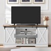 KIGFTSOD Modern Farmhouse Wood TV Stand for TVs up to 58'' – Sliding Barn Doors, 3 Adjustable Shelves, Cord Ports, Corner Fit for Small Spaces - 2 of 4