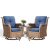 POCASSY Wicker Swivel Rocking Chairs, Oversized Rocker Patio Chairs Set Rattan Glider Chairs for Outdoor Porch Deck Backyard - 3 of 4